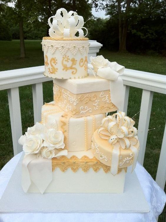 Draped Gift Box Bridal Shower Cake
