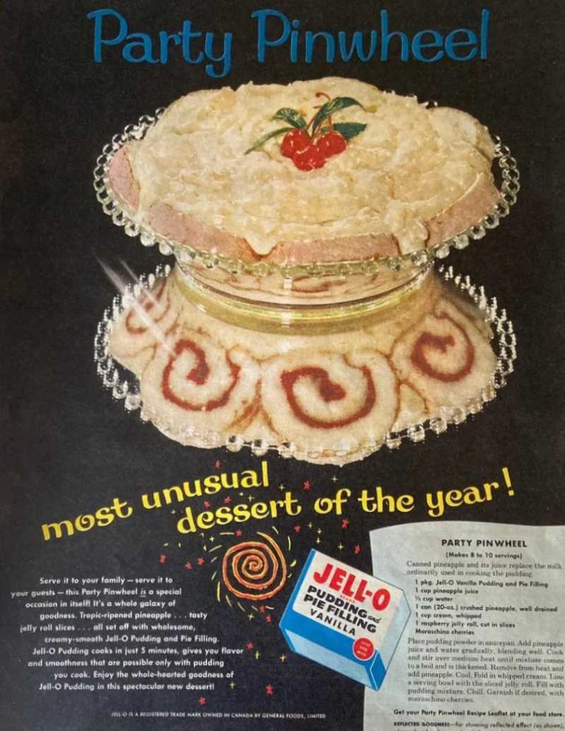 jell-o party pinwheel dessert ad