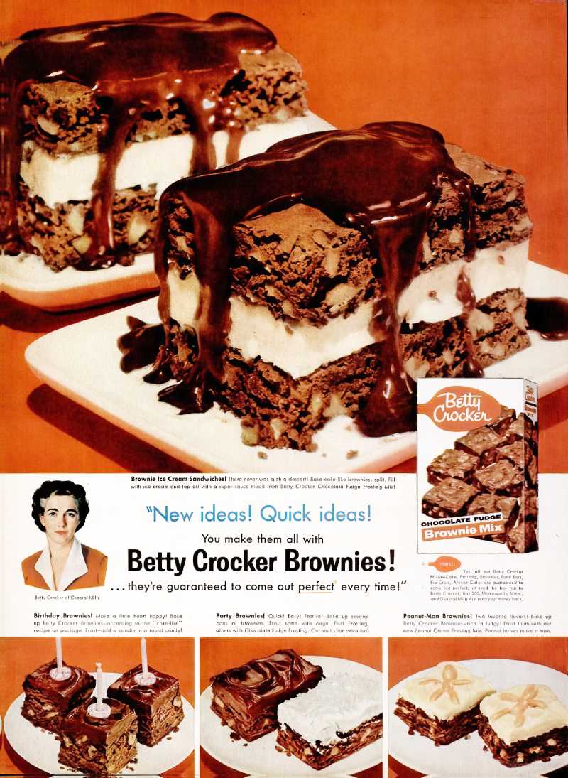 ad for betty crocker brownies from 1956