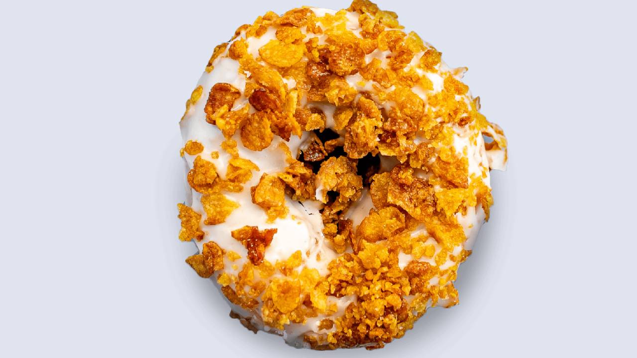 cereal milk crunch vegan donut from doughnut project
