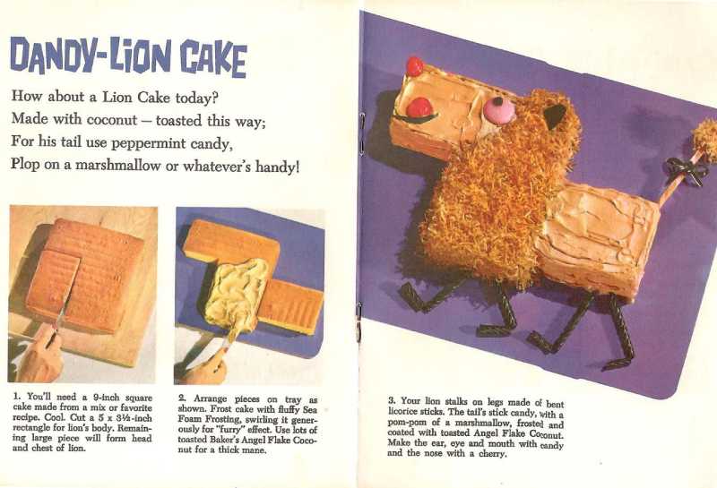 dandy-lion cake from the 1950s
