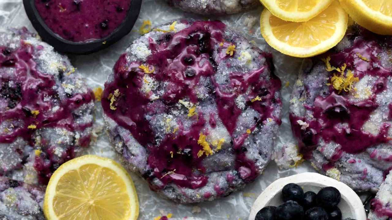 blueberry lemon cookies plated