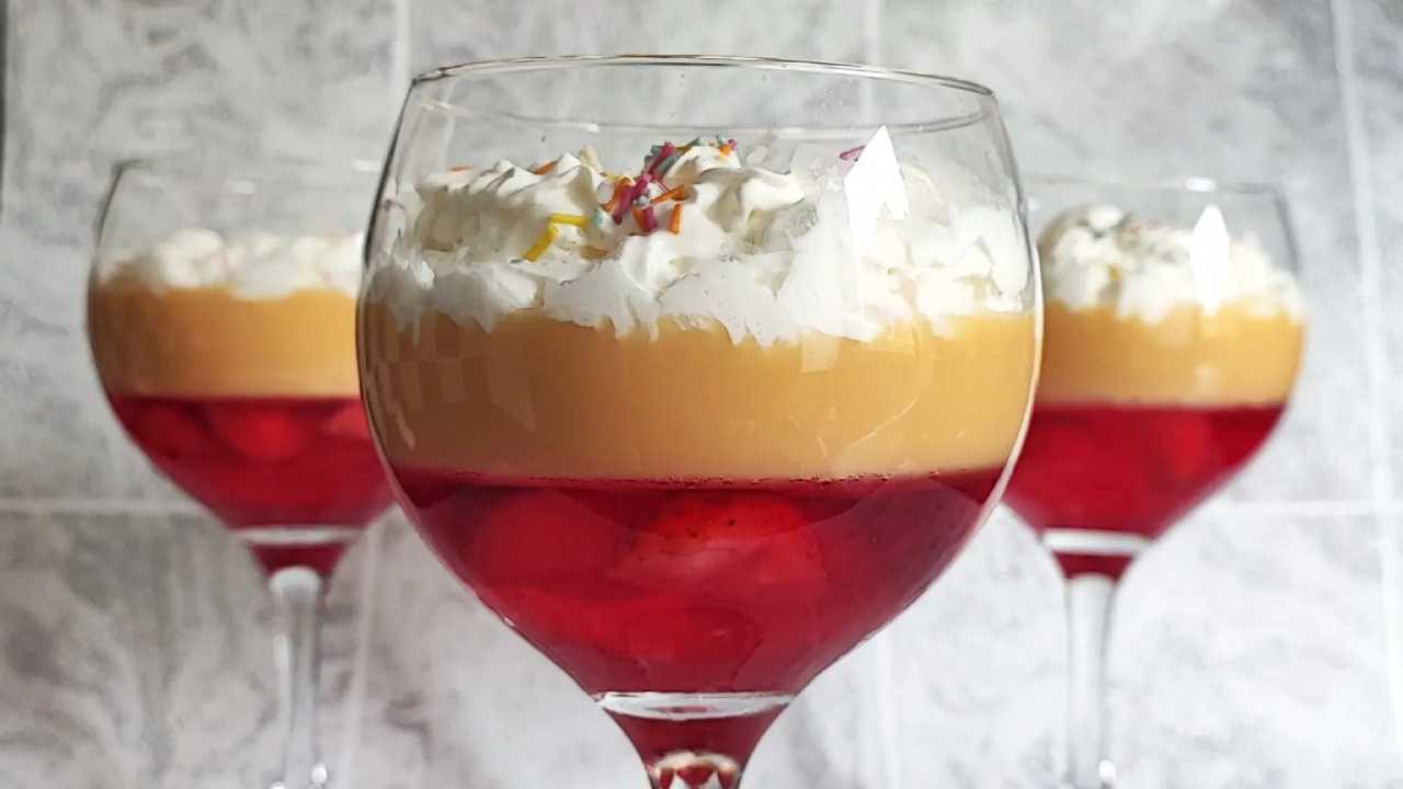 jello trifle in a glass
