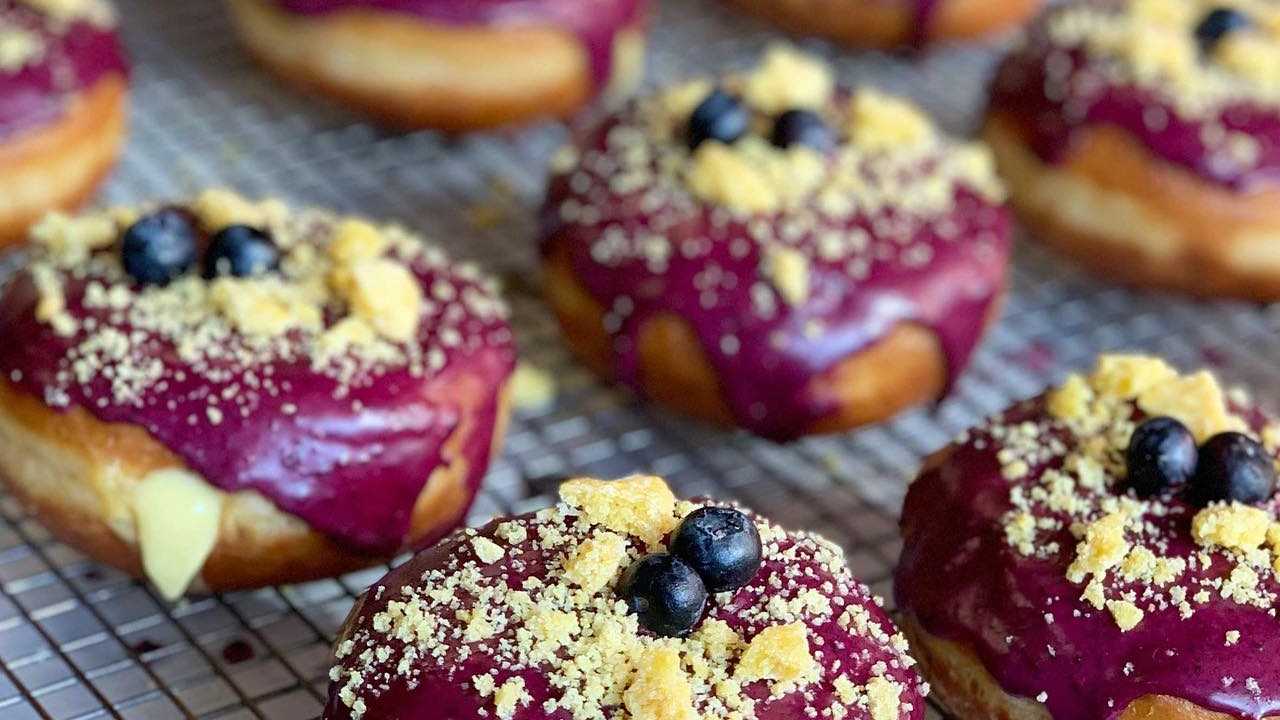 sweet corn and blueberry donuts